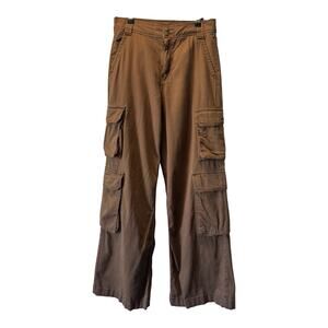 Arizona Jean Co Brown Wide Leg Cargo Pants Women’s Size 7 Stretch (067)